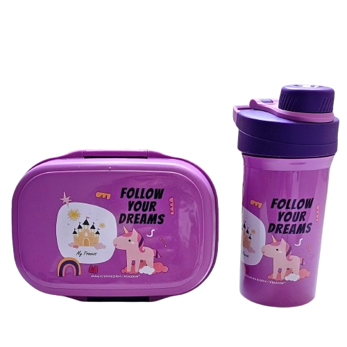 Kit Boîte à Lunch & Gourde – Licorne "Follow Your Dreams"